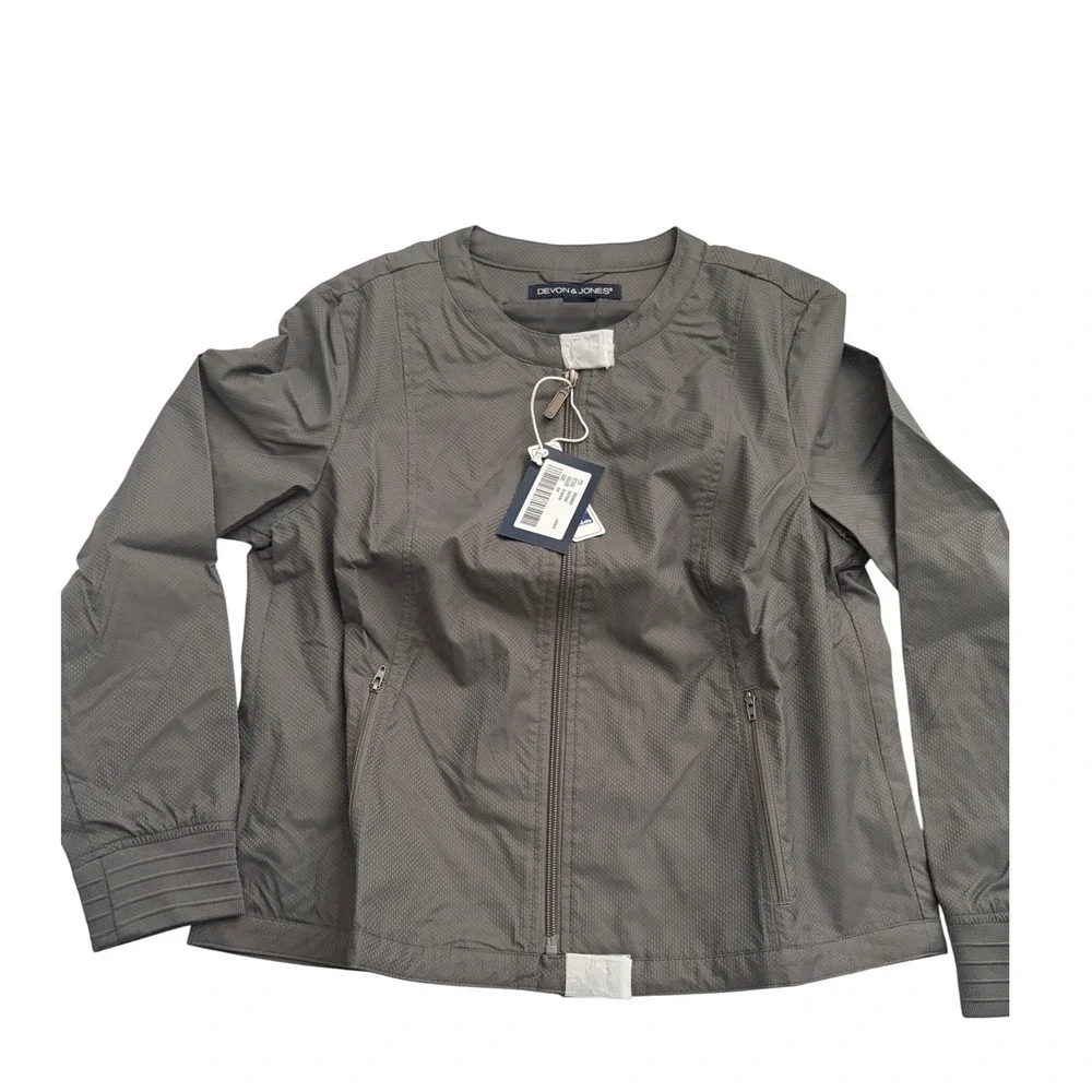 Devon & Jones Graphite Lightweight Full Zip Jacket Ladies S Water‎ Resistant NWT